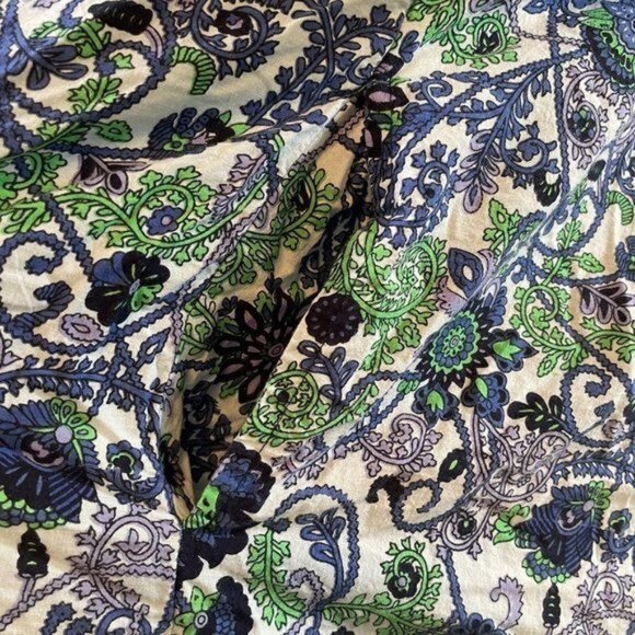 Vermont Country Store 100% Cotton Blue Green White Floral Patio Dress Size M - Picture 5 of 7